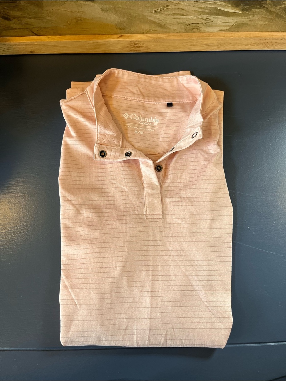Columbia Golf Pink Sleeveless Snap Front Polo Shirt Medium